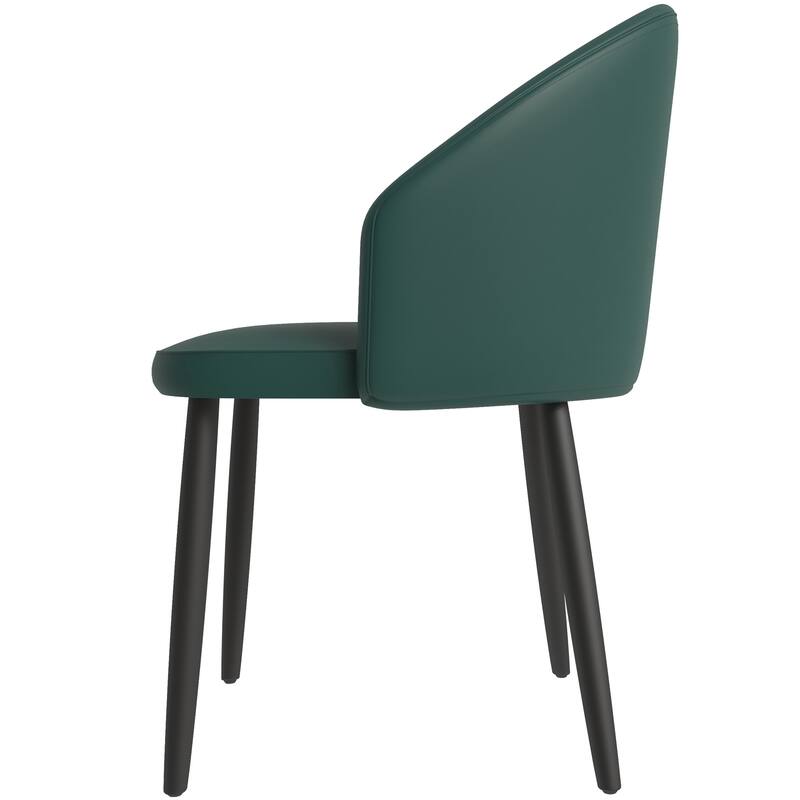 Upholstered Dining Chair in Leather/Fabric/Boucle with Wood Legs Set of 2 Paradiso Collection
