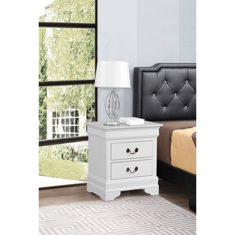 Traditional White Nightstand with Compact Design