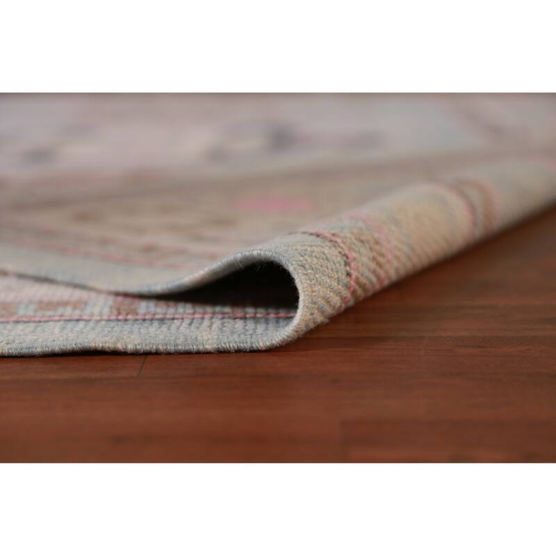 Hand Knotted Oriental 100% Wool Carpet Transitional Geometric Navy Blue & Blues Oushak Area Rug - 11' 1'' X 8' 5''