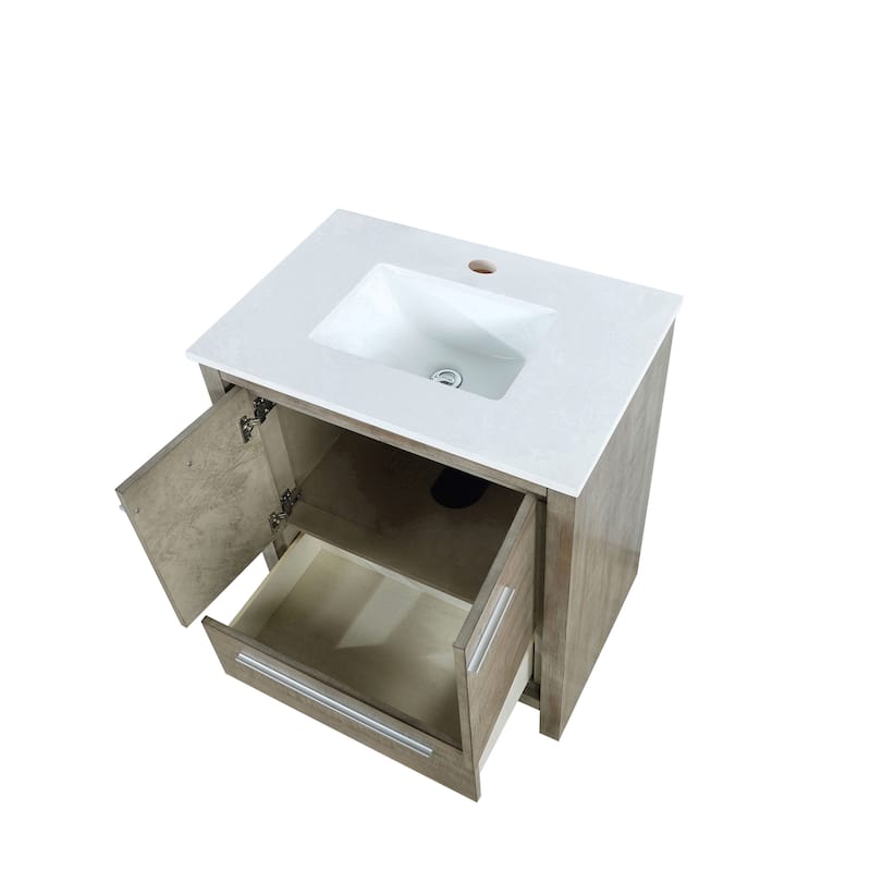 Lafarre 30 in W x 20 in D Rustic Acacia Bath Vanity and White Quartz Top