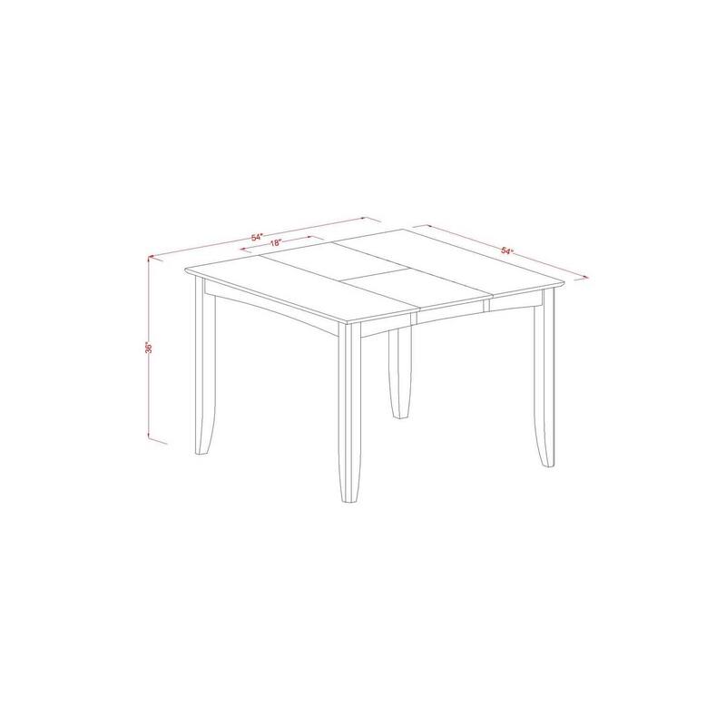 HomeStock 5-Pc Square Black Finish Solid Wood Top Dining table with 4 Chairs