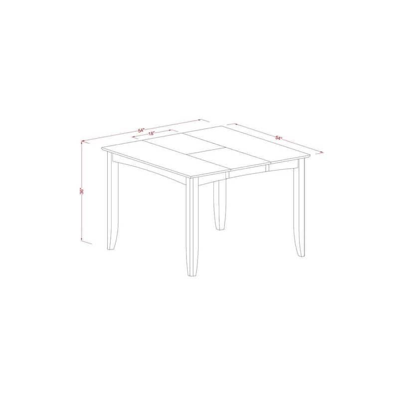 HomeStock 5-Pc Square Cappuccino Finish Solid Wood Top Dining table with 4 Chairs