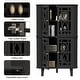 preview thumbnail 32 of 32, Corner Sideboard Cabinet Free-Standing Corner Storage Organizer