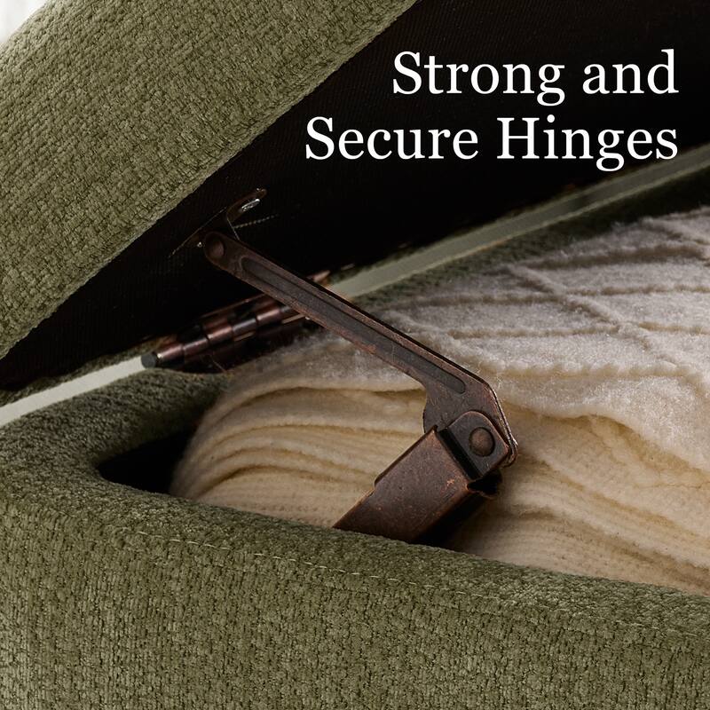 39in Soft Chenille Fabric Storage Ottoman Bench for Bedroom / Entryway Bed Foot / Living Room，Upholstered Entryway Bench