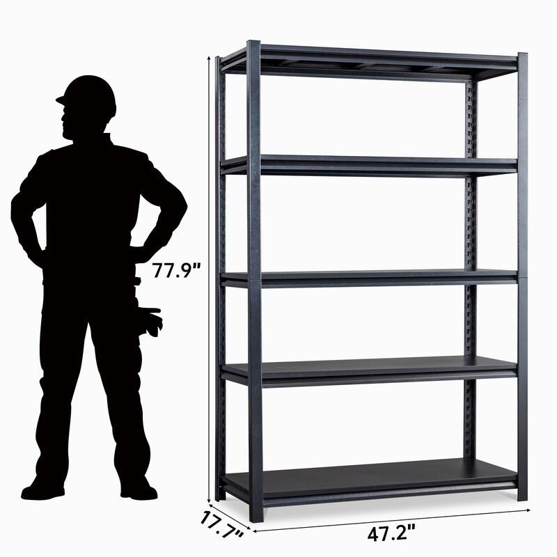 78" H 5-Tier Adjustable Garage Shelves Heavy Duty Storage Unit