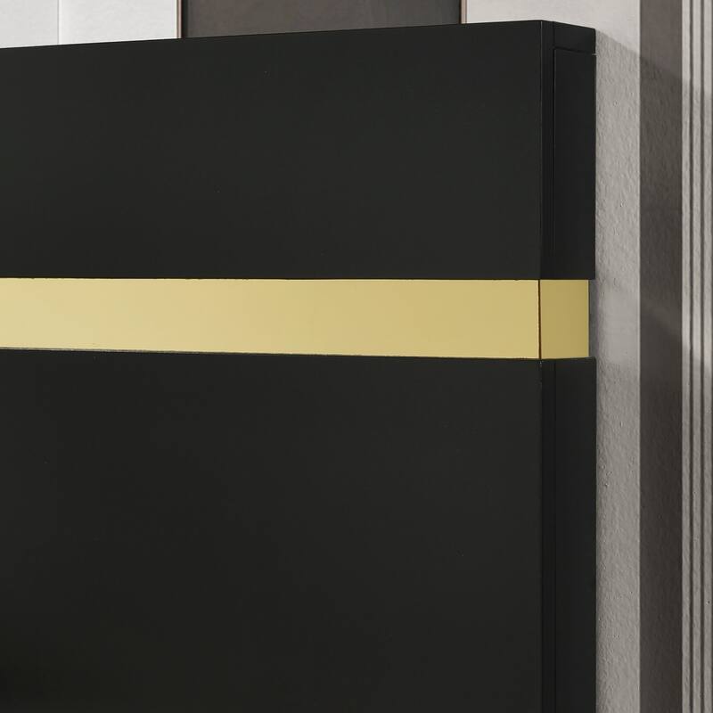 Furniture of America Halifax Modern Wood Platform Bed with Underbed LED