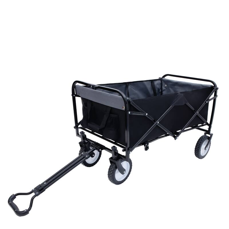 360 lb Collapsible Wagon Cart with Strapping System & 3-Pack Waterproof Liners
