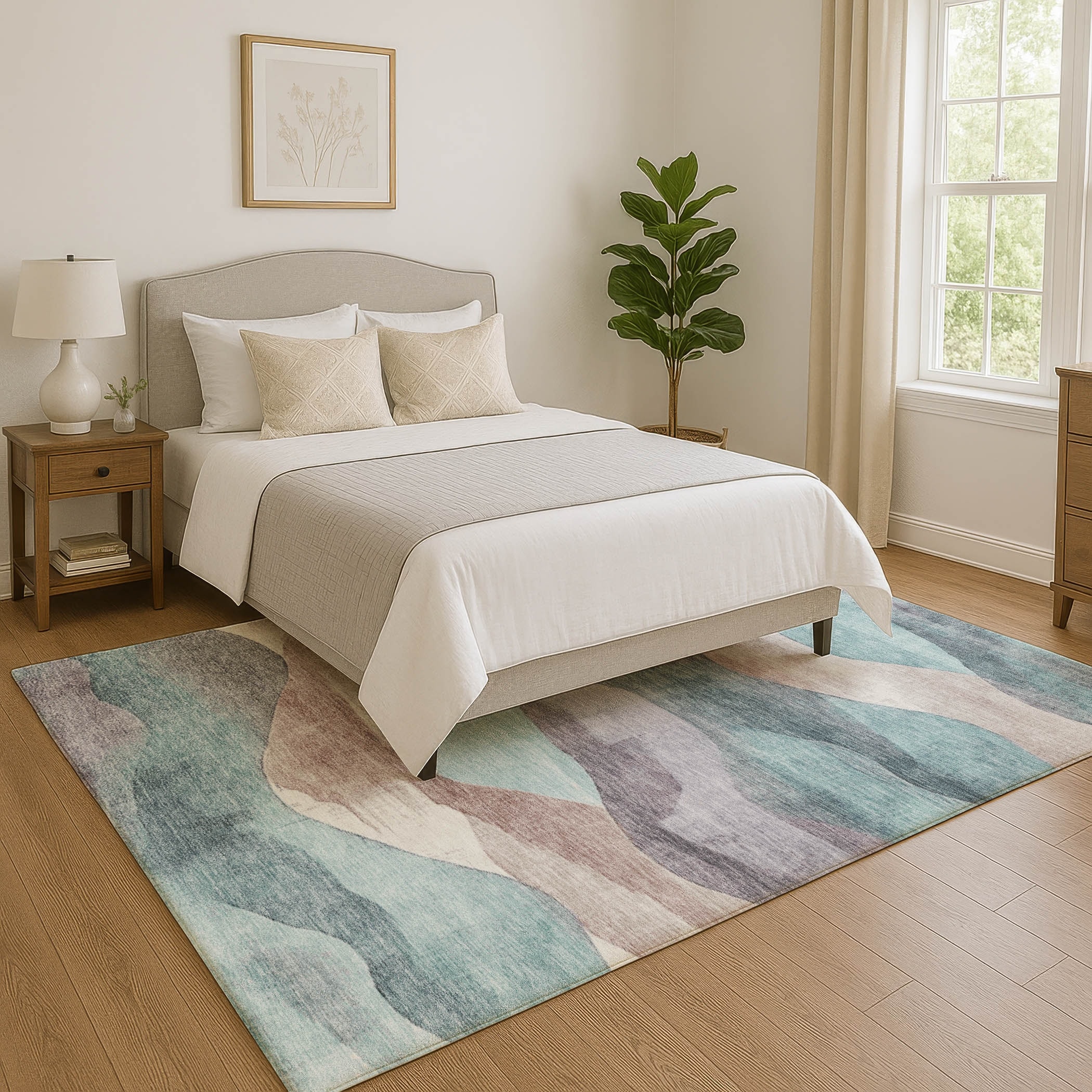 Premium Washable Super Soft Modern Waves Mayfield Rug