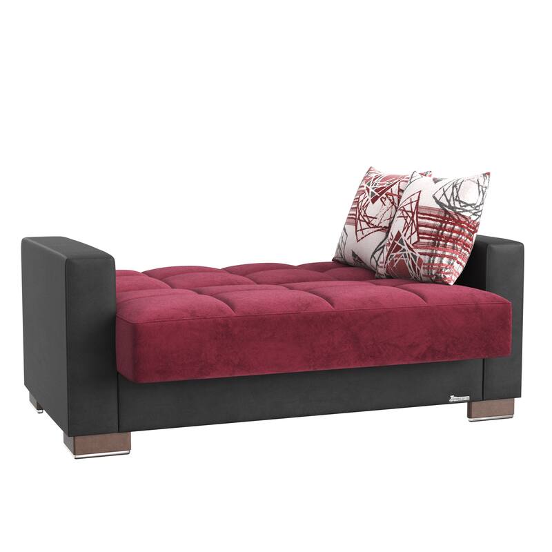 Collection Upholstered Convertible Loveseat With Storage