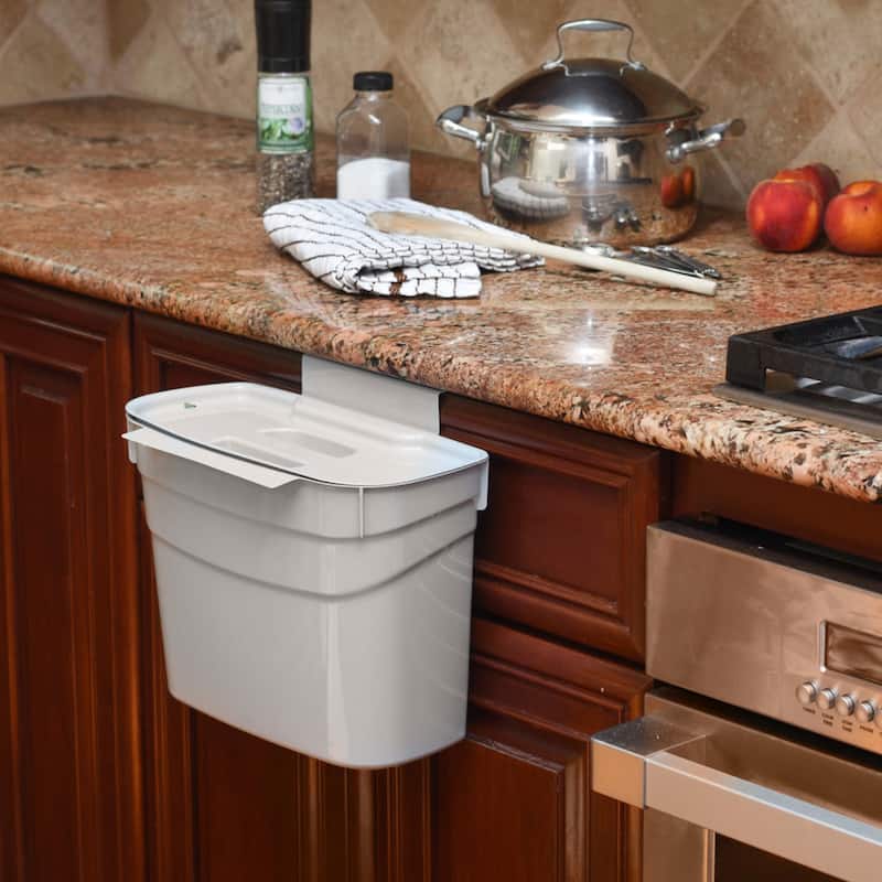 Plastic Hanging Trash Can Wastebasket for Kitchen, Bedroom, Office