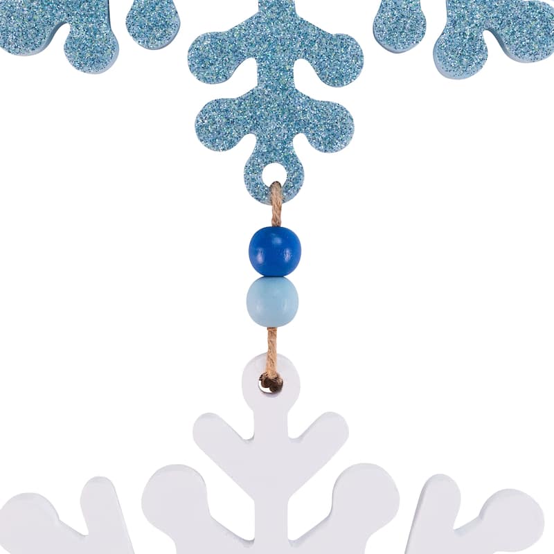 Glittered Joy Snowflakes Christmas Wall Sign - 26"