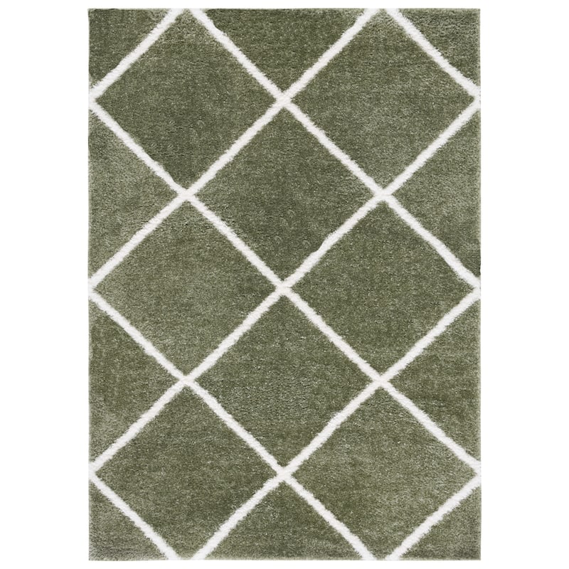 SAFAVIEH Tahoe Shag Emilia Trellis 1.2-inch Thick Rug
