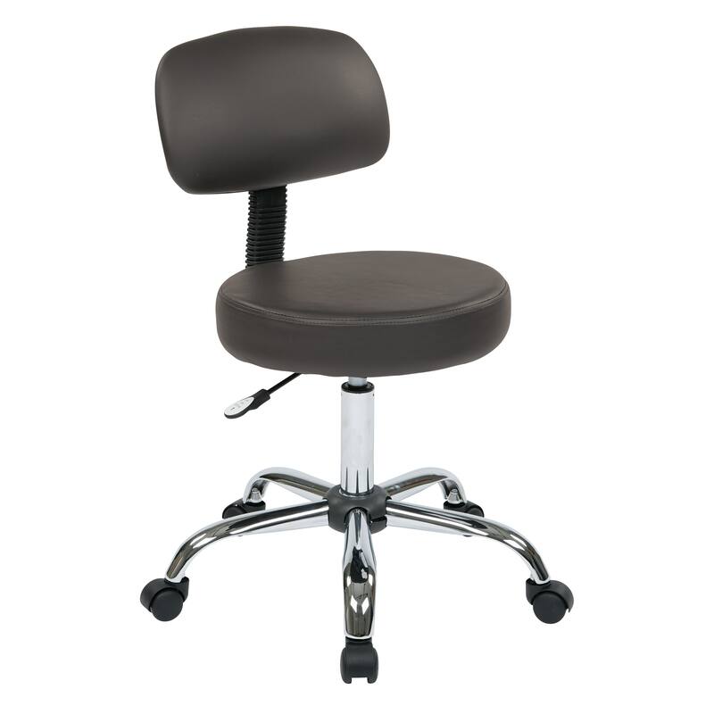 Pneumatic Drafting Chair with Stool and Back - Antimicrobial Graphite