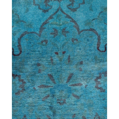 Fine Vibrance, One-of-a-Kind Handmade Area Rug - Blue, 9' 1" x 12' 2" - 9' 1" x 12' 2"
