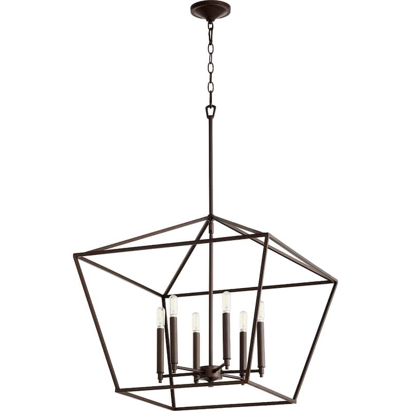 Quorum International Gabriel 6 Light 24" Wide Pendant - Oiled Bronze