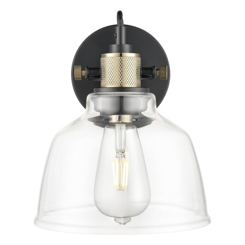 Light Society Arie Wall Sconce - Black/Brass/Clear