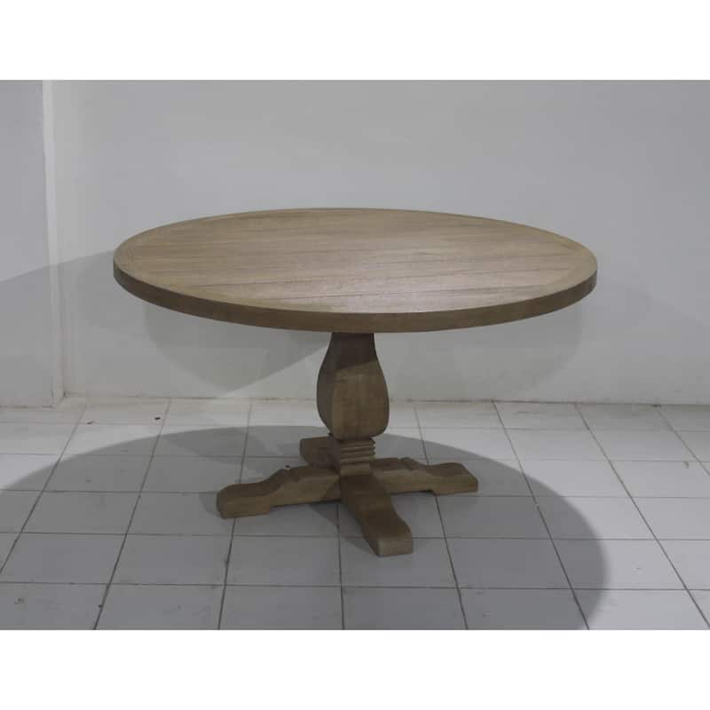 54 wide Round Dining Table in Natural wood finish (with reinforced steel bracket) - 54"W x 30"H x 54"D