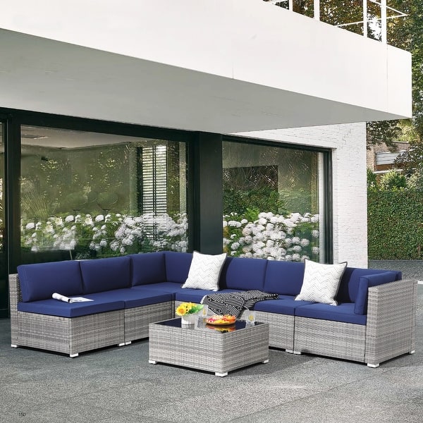 7-Piece Wicker Sectional Sofa Set