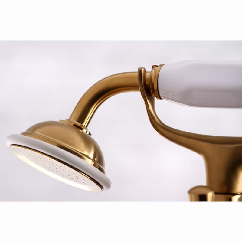 Kingston Brass Deck Mount Clawfoot Tub Faucet with Hand Shower