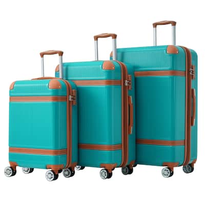 Luggage Sets, 3pcs ABS Hardside Expandable Suitcase w/Spinner Wheels Collision-Protection Angle TSA Lock