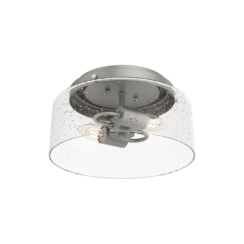 Hunter Hartland 2-Light Flush Mount Ceiling Light, Damp Rated - Bathroom, Bedroom, Hallway - Farmhouse, Industrial