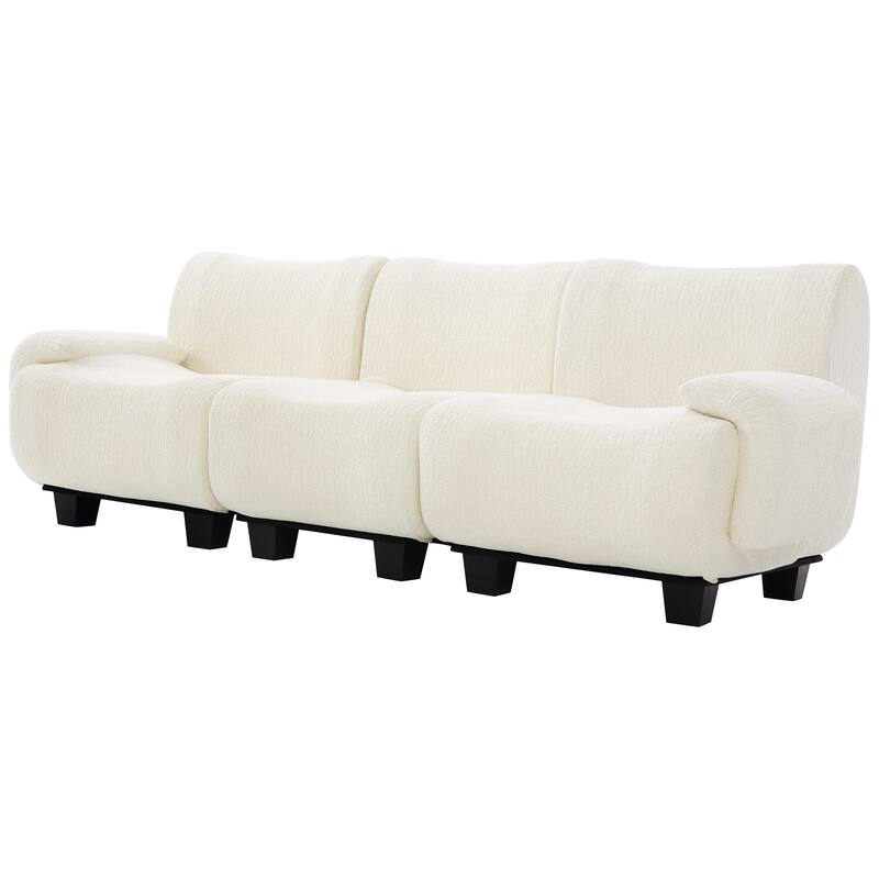 Roomfitters 95 Inch Modern 3-Seater Sofa Couch with Rounded Armrests and Deep Seating, Chenille