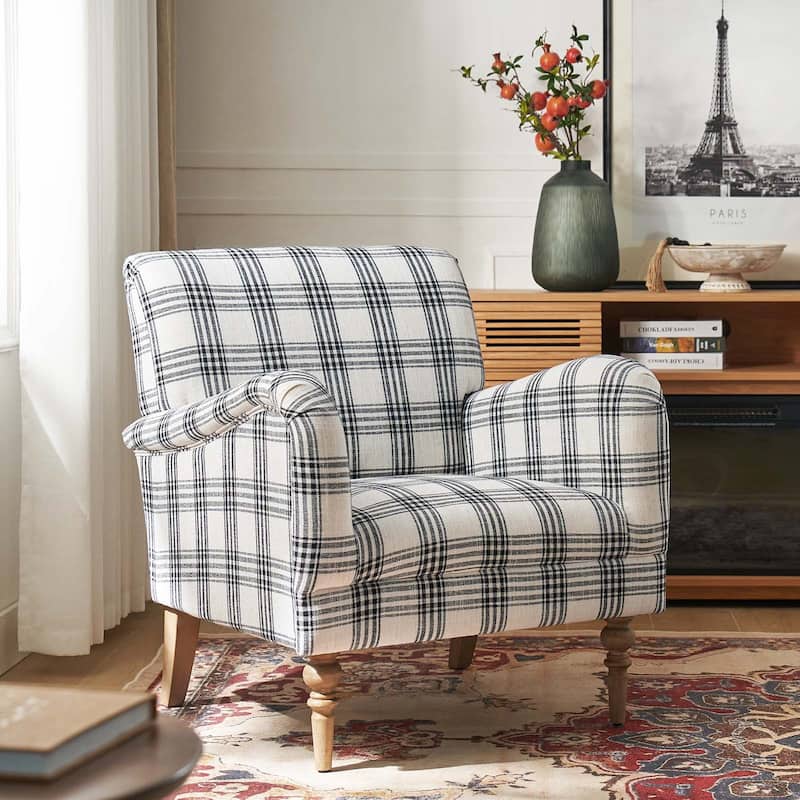 Malia Accent Amchair with Plaid Pattern