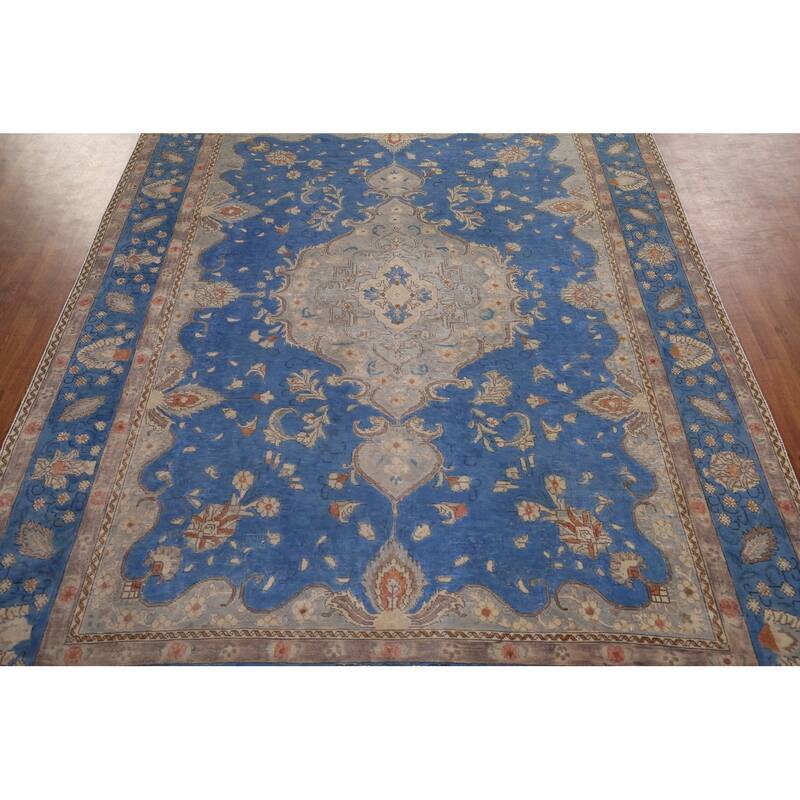 Over-Dyed Distressed Tabriz Persian Vintage Hand-Knotted Wool Carpet - 8'2" x 10'8"