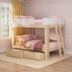 preview thumbnail 12 of 19, Mid-Century Modern Full over Full Bunk Bed with Storage Drawers Blonde/White