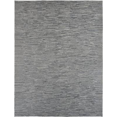Modern Grey Flatweave Weave 100% Viscose Area Rug