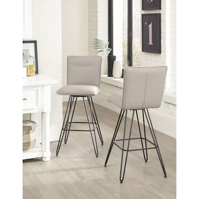 Demi Hairpin Leg Swivel Bar Stool in Taupe