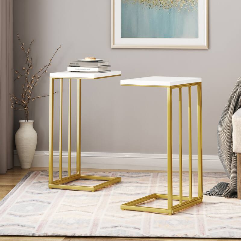 Baywinds Modern C Side Table (Set of 2) by Christopher Knight Home - Gold
