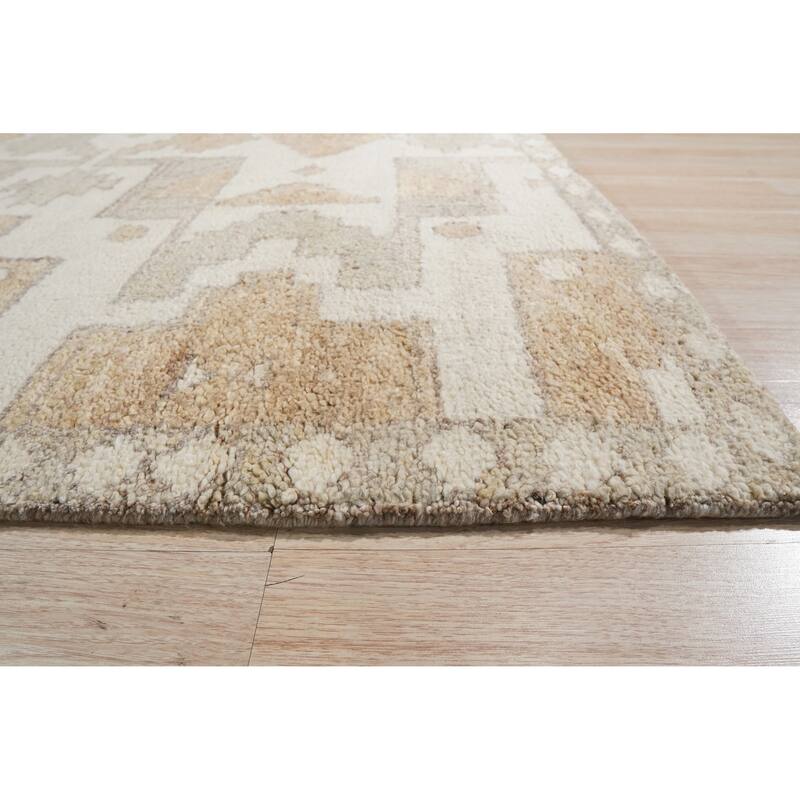 Home Decor Ivory Hand-Knotted Wool Oushak Rug by EORC Luxurious and Elegant Area Rug for Enhancing the Timeless Beauty of You