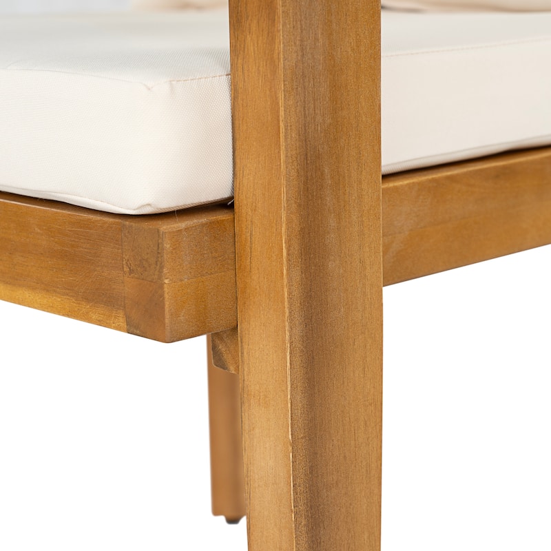 Christopher Knight Home - Acacia Wood Outdoor Patio Dining Chair Set with Cushions