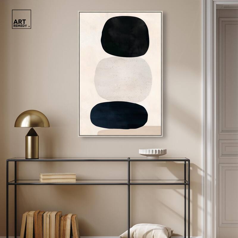 Pebble Pillars I Canvas by Art Remedy