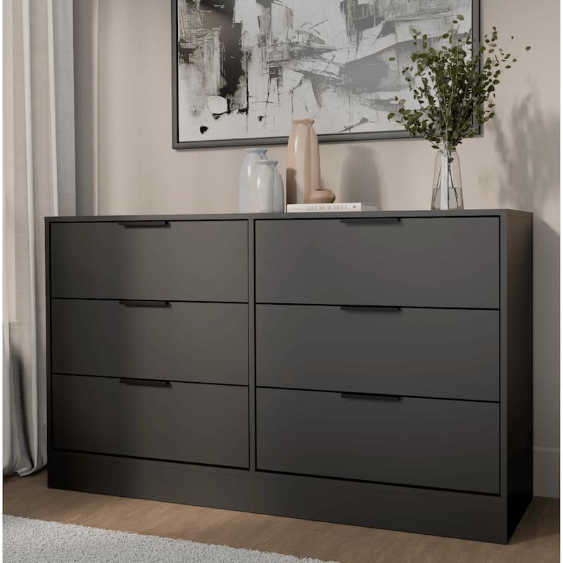 Kappesberg Lincoln 6-Drawer Dresser – Modern Storage for Bedrooms - Black