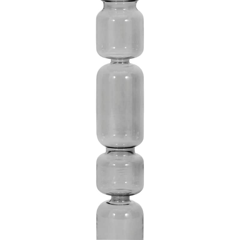Modern Candle Holder with Stacked Sculptural Glass Base