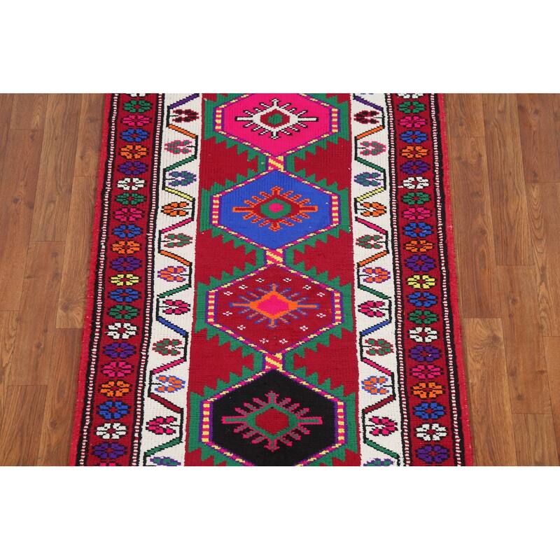 Anatolian Turkish Runner Rug Hand-Knotted Wool Carpet - 2'9"x 12'1"