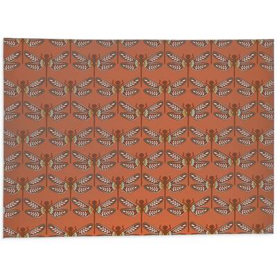 DRAGONFLY ORANGE Bath Rug By Kavka Designs