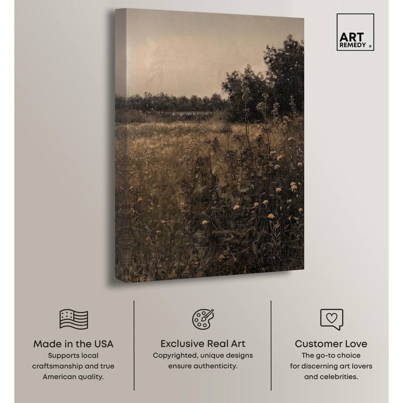 Vintage Meadow Canvas by Art Remedy, Gallery Wrapped