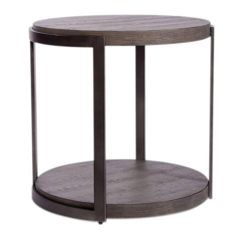 Modern View Gauntlet Grey Round End Table
