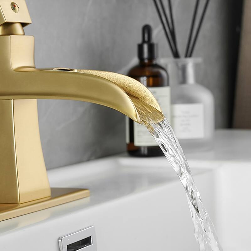 Topcraft Single Handle Waterfall Bathroom Faucet with Baseplate