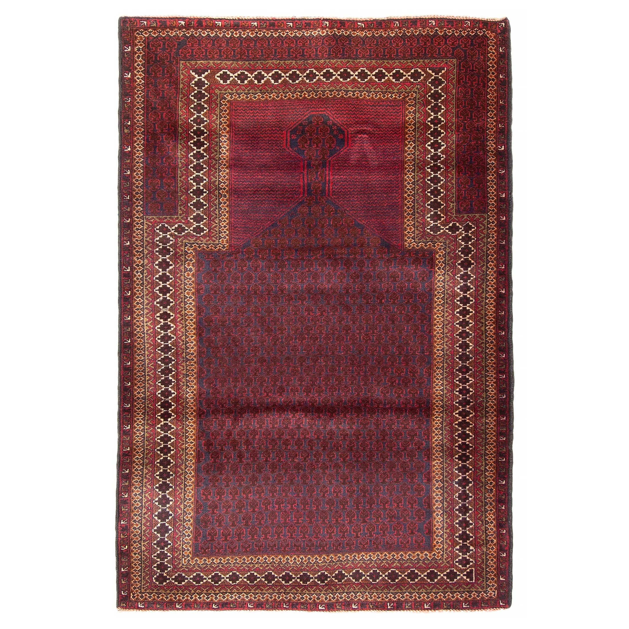 Teimani Burgundy Rug 3'3" x 5'0" - 3'3 x 5'0