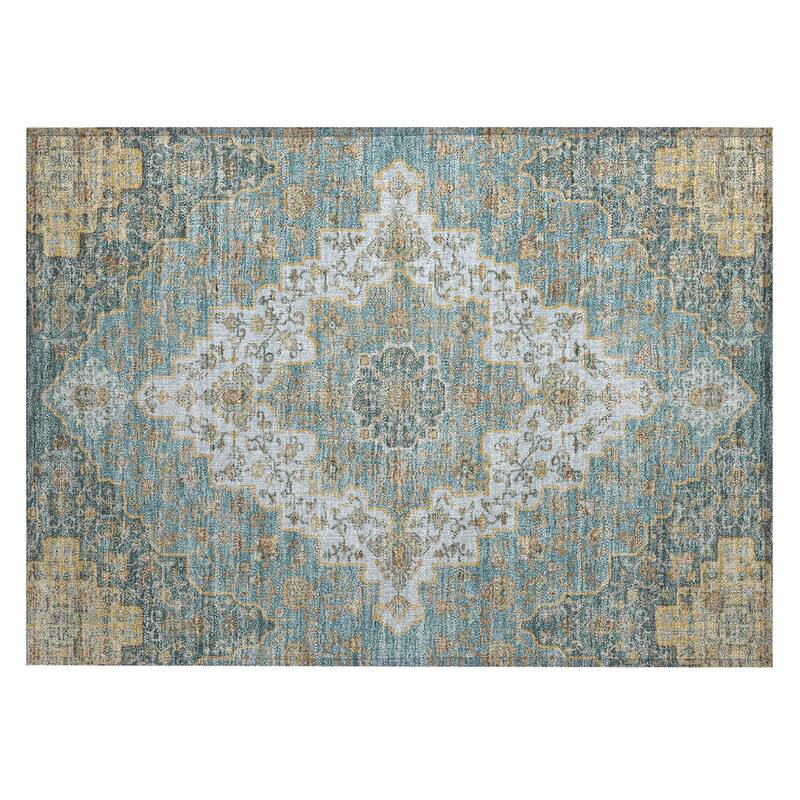 Machine Washable Indoor/ Outdoor Traditional Karachy Chantille Rug