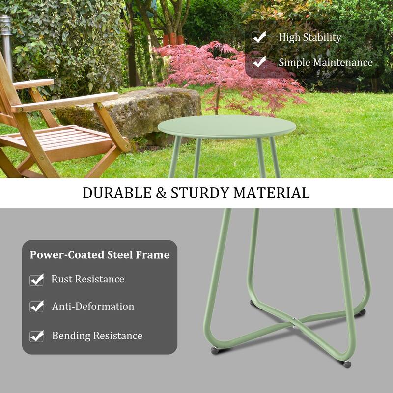 18 in. Small Round Side Table Outdoor Side Table Patio End Table