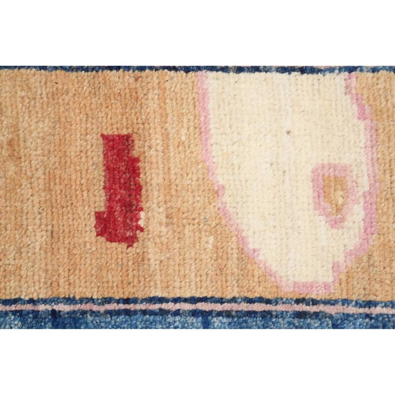Hand Knotted Oriental 100% Wool Carpet Transitional Floral Navy Blue & Blues Oushak Area Rug - 8' 0'' X 7' 10''
