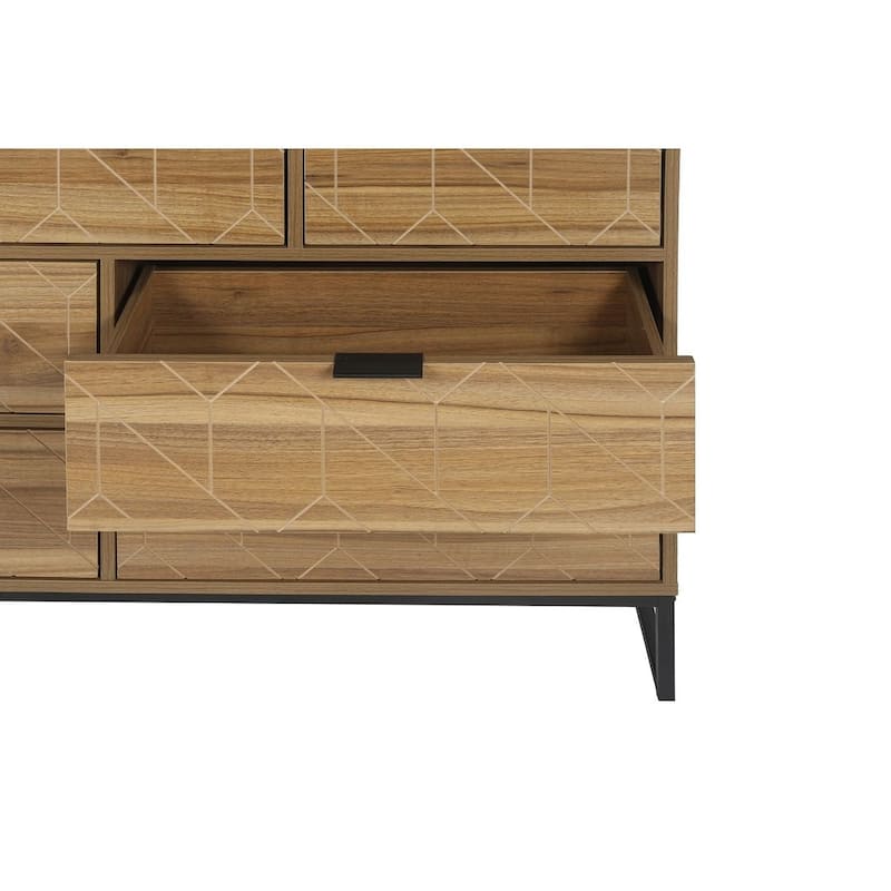 50.71" L Modern Wood Dresser With 7 Drawers