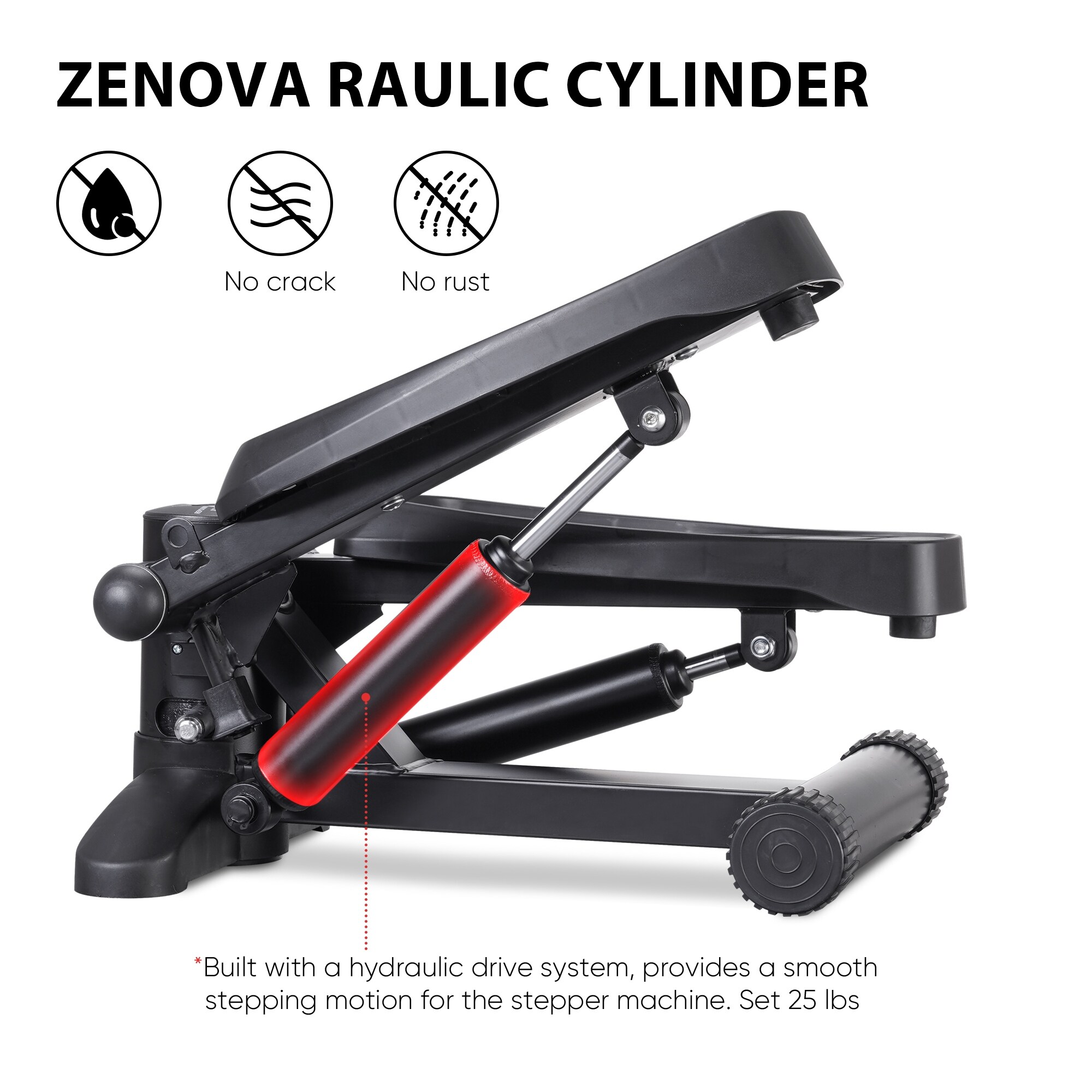 ZENOVA Mini Stair Stepper Steppers for Exercise with Resistance Bands With 300 LBS Loading Capacity