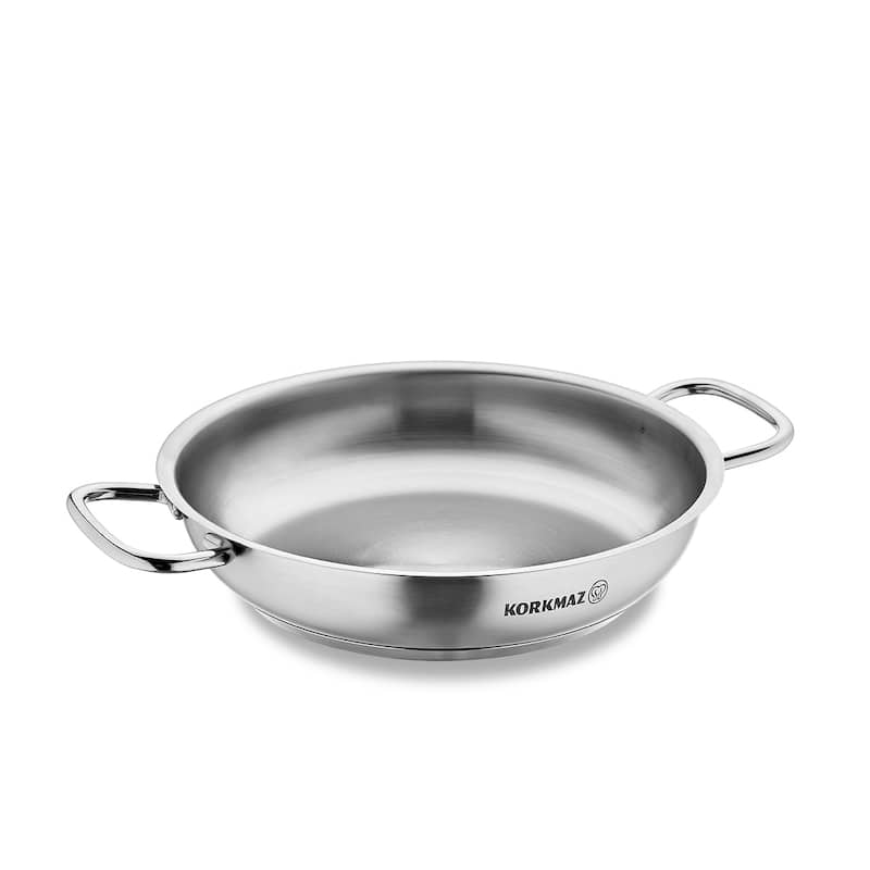 Korkmaz Proline Satin Stainless Steel Omelet Pan Encapsulated