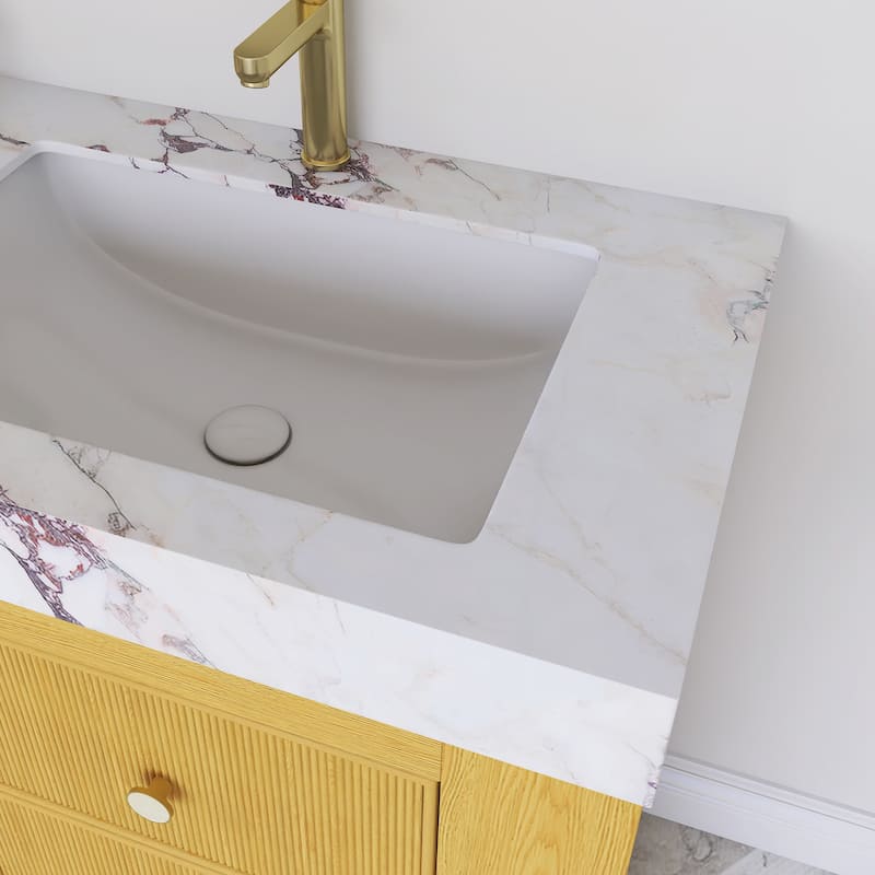 60" Freestanding Bathroom Vanity with 2 Ceramic Sinks - 59.84'' x 19.69'' x 33.46''